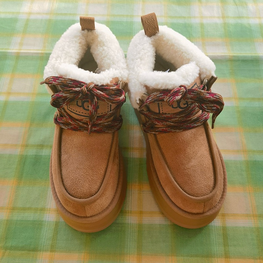 UGG Autumn Winter Platform Lace-Up Snow Boots